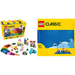 LEGO 10698 Classic Large Creative Brick Storage Box Set & 11025 Classic Blue Baseplate, Construction Toy for Kids, Building Base, Square 32x32 Build and Display Board