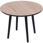 Nordlys - Table Appoint Bout de Canape Meuble Bois Rond Pin - Noir