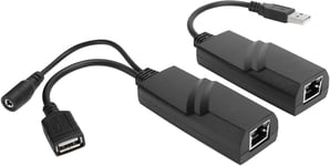 Câble d'extension réseau, Adaptateur de convertisseur USB 2.0 vers RJ45 de Petite Taille Extender CAT5E / CAT6 100-240V pour caméras USB, imprimantes, webcams, claviers(EU)