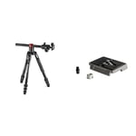 Manfrotto Befree GT XPRO Aluminium Tripod - 496 Centre Ball Head - M-lock system - 90 degree column - 200PL-PRO plate - MKBFRA4GTXP-BH & 200PL, Quick Release Plate with 1/4 Inch Screw