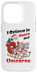 iPhone 14 Pro I Believe in Santa and Unicorns Christmas Tee Case