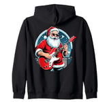 Santa Claus Rocker Guitar Player Rock and Roll Christmas Zip Hoodie