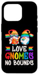 Coque pour iPhone 16 Pro LGBT, couples de nains de jardin, couleurs arc-en-ciel