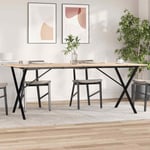 vidaXL Dining Table X-Frame 200x100x75 cm Solid Wood Pine and Cast Iron NEW