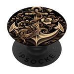 Symbole de la mer ancre cool dans un style Art nouveau style Noël PopSockets PopGrip Interchangeable