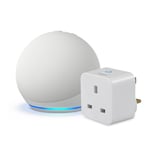 Echo Dot (5th generation) | Glacier White + Sengled Smart Plug, Works with Alexa - Smart Home Starter Kit