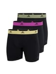 adidas Men's Active Flex Cotton (3PK) Boxer Shorts, Schwarz,