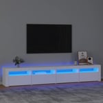 vidaXL Tv-bänk med LED-belysning vit 240x35x40 cm Vit