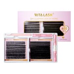 RITALASH Lash Extension Kit 400Pcs,DIY Individual Lashes Clusters Kit,Lash Bond And Seal,Lash Remover For Eyelashes Extensions (60D+100D Cluster Kit)