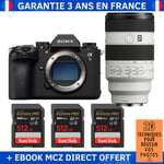 Sony A9 III + FE 70-200mm f/4 Macro G OSS II + 3 SanDisk 512GB Extreme PRO UHS-II SDXC 300 MB/s + Ebook '20 Techniques pour Réussir vos Photos' - Appareil Photo Professionnel