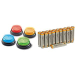 Learning Resources Buzzers Sons/Lumière - Jeu de 4 & Amazon Basics Lot de 20 piles alcalines Type AAA 1,5 V 1340 mAh (design variable)