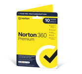 NORTON 360 PREMIUM SECURITY 2024 10 DEVICES 1 YEAR WITH SECURE VPN - RETAIL BOX