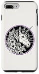 iPhone 7 Plus/8 Plus Unicorn in Black White Purple Hibiscus Roses Champion Wreath Case