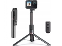 INF Justerbar selfiestick / tripod med LED-ljus 140 cm Svart - Elgiganten