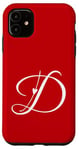 Coque pour iPhone 11 D Amoureux Lettre Alphabet Monogramme D Initiales Cœur