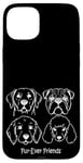 iPhone 15 Plus Dog Face Breeds Fur-Ever Friends Cute Puppy Pet Lover Case