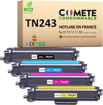 Comete, Marque França - Tn243 - Lot De 4 Toners Compatibles Avec Brother Tn243 Tn-243 (Ou Tn247) - Pour Toner Brother Dcp-L3550Cdw Toner Brother Mfc-L3750Cdw - Noir Cyan Magenta Jaune