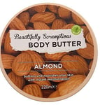 Beautifully Scrumptious Almond Body Butter Moisturiser Softens & Nourishes 220ml