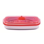 Snips Cuiseur oeuf & Omelette |Cuiseur Vapeur Micro Onde| 0,75 LT | 24 x 12,5 x 6 cm, Récipient alimentaire micro-ondes Blanche et Rouge, Made in Italy