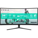 Écran PC - PHILIPS - Evnia 34M2C3500L - 34" WQHD - Dalle incurvée - 180Hz - 0,5ms - HDR - HDMI/DP - Noir