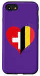 Coque pour iPhone SE (2020) / 7 / 8 Coeur pour Fier Suisse Belge Un Drapeau Belgique Suisse