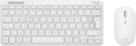 Lyra Pack Clavier Et Souris Sans Fil Bluetooth,Azerty Français,84% Plastique Recyclé,Mini Clavier Rechargeable Pour Pc,Ordinateur Portable,Mac,Tablet,Ipad,Android,Ios-Blanc