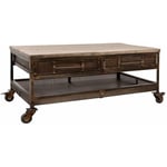 Massivmoebel24 - Table basse 110x60 Manguier laqué Brun heavy industry 222 - brun