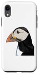 iPhone XR Puffin Auks Seabird Lunde alken Wildlife Animal Illustration Case