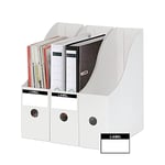 JINCHIDA 3 Pack Magazine File Holder with 3 Labels,Cardboard Magazine Holder for Files,Document Folder Holders A (White, 3 PACK)