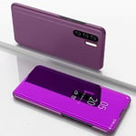 Conu Pour Huawei P30 Pro Case Miroir De Galvanoplastie Horizontale Flip Coating Cover Coffre Avec Support Cas De Téléphone Mobile Color Purple