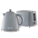 Daewoo SDA1871 Kettle and Toaster Argyle Collection, Plastic, 3 W, 1700 milliliters, Grey