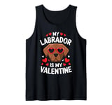 Chocolate Labrador My Valentines Hearts Day Dog Mom Dad Tank Top