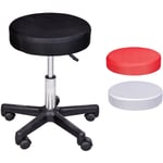 Tabouret massage a roulettes reglable en hauteur pivotant avec trois couleurs de housse de protection