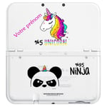 Coque New 3DS XL personnalisée prénom panda ninja licorne