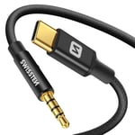 Swissten Jack 3.5mm to USB-C cable, Audio Adapter 1.5m, Black