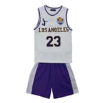 Ensemble Basket-Ball Enfant Maillot Et Short Los Angeles Blanc