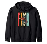 Snowboarder FIVE Snowboarding Children 5 Years Birthday Zip Hoodie