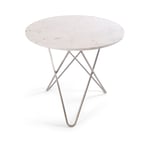 OX Denmarq - O Dining Table Ø80, Stainless Steel Frame, Top: White Marble - Spisebord - Dennis Marquart - Hvit - Metall/Stein