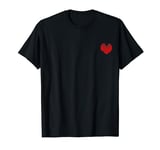 Small Red Heart Distressed Pocket Style Valentines Day T-Shirt