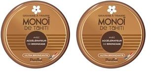 Parasol Pot Graisse à Traire au Monoï de Tahiti, Crème, Hypoallergénique (Lot de 2)