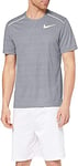 Nike Men Nk Dry Cool Miler Top Ss T-Shirt - Gunsmoke/Heather/Atmosphere Grey/Reflective Silver, Medium