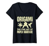 Womens The fine Art of Paper Warfare Origami V-Neck T-Shirt