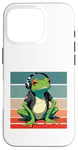 Coque pour iPhone 16 Pro Frog Headphones Music Chill Cool Veste décontractée