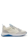 HUGO Mens Kane Runn Mixed-material trainers with EVA-rubber outsole Size 9 White