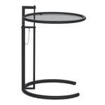 ClassiCon - Adjustable Table E 1027, Svartlackerad stål, Grå glasskiva - Småbord & sidebord - Eileen Gray - Svart - Glass/Metall