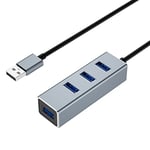 Hub USB vers 4 Ports USB 3.0 5Gbps Adaptateur USB C Hub Multiports USB Compatible avec MacBook Pro Air 2023 M2 M1 iPad Pro Air Steam Deck Surface Pro 9 8 Galaxy Tab S8 S23 S22 S21 (Gris-Câble 1m)