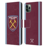 WEST HAM UNITED FC 2023/24 CREST KIT LEATHER BOOK CASE FOR APPLE iPHONE PHONES