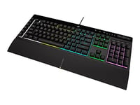 Corsair K55 RGB PRO Gaming Keyboard with Membrane Keys, Dynamic RGB Backlight, 6 Macro Keys with Elgato Software Integration, Dust and Spill Resistance, QWERTY, Black