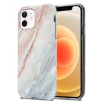 Coque pour Apple iPhone 12 PRO MAX en Marbre Rose Blanc No. 21 Housse de protection Étui en silicone TPU avec motif mosaïque - Neuf