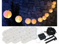 Guirlande LED solaire blanc chaud avec 50 lampions - 10 m - Lunartec